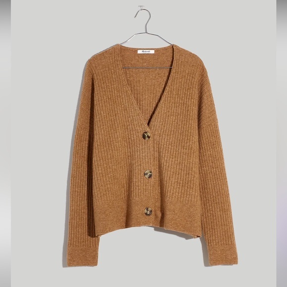 Madewell Sweaters - Madewell Cameron Ribbed Cardigan Sweater in Coziest Yarn Heather Toffee 4X NEW